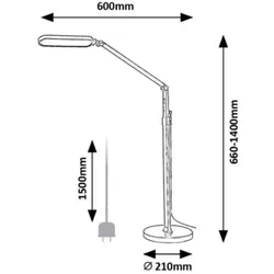 Rabalux 2310 LED Stehleuchte 1x13W | 790lm | 3000-6500K - dimmbar, Lichttemperaturwechsel, Touch-Schalter, Memory-Funktion, schwarz