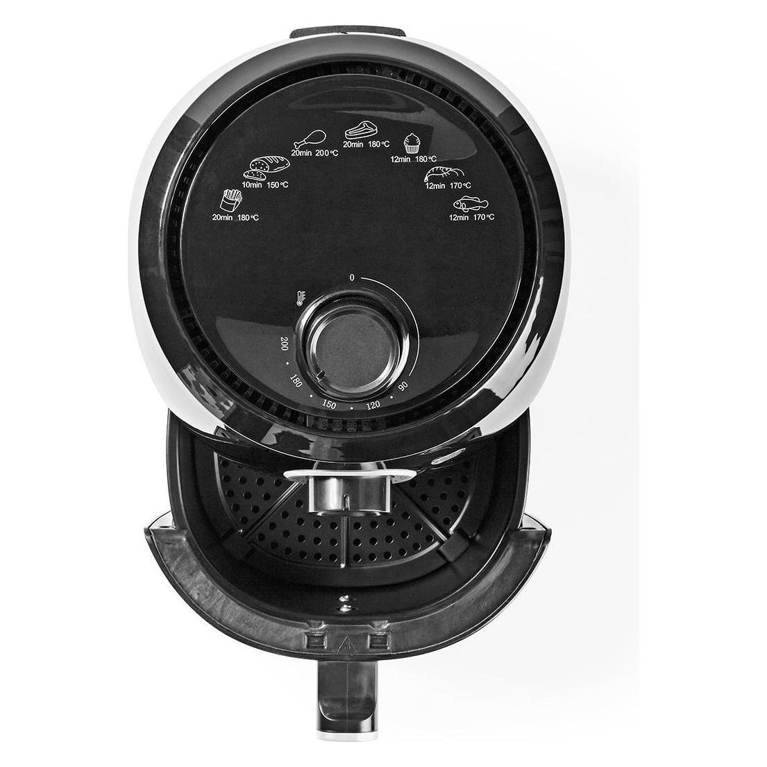 Nedis Heissluft Friteuse | 2.4 l | Timer: 30 min | Analog | Aluminium / Schwarz (2.40 l) (KAAF120FBK)