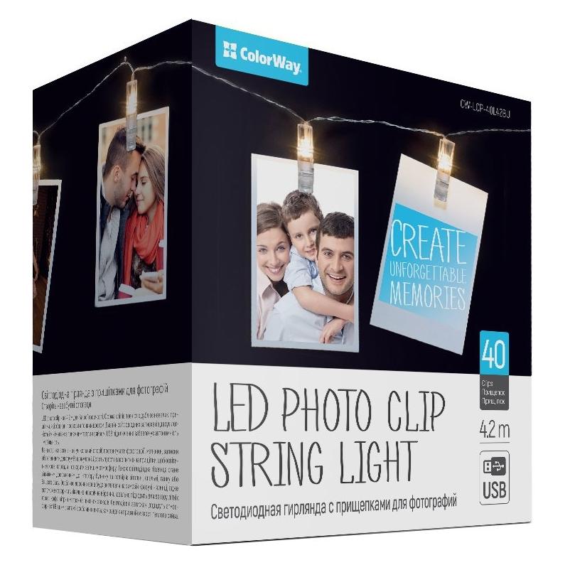 Colorway USB-LED-Fotoleuchten, warmweiss, 40 LEDs, 4,2 m (Videoleuchte) (CW-LCP-40L42BU)