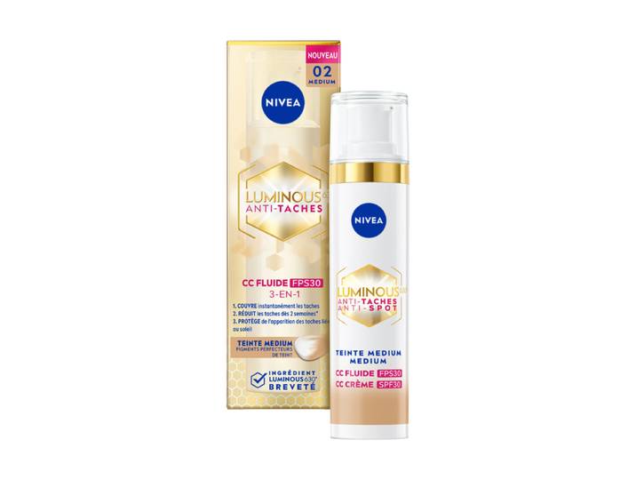 NIVEA Cellular LUMINOUS630 CC Fluid Cream met SPF 30 - Medium - Anti-Pigmentvlekken Crème - Gekleurde Dagcrème - Skincare Gezichtscreme - 40 ml