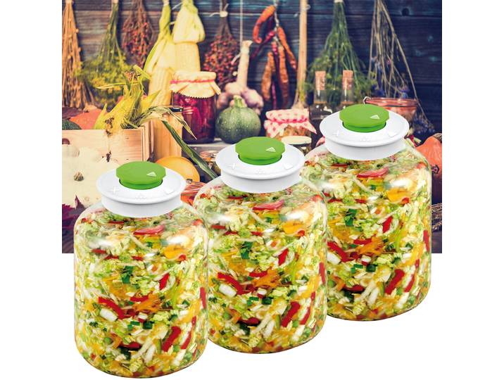 3er-Set Fermentierglas mit Entlüftungsventil, 5 Liter