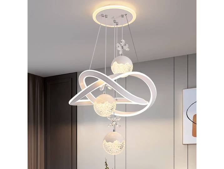 Plafonnier LED suspendu au design moderne, éclairage d'intérieur, luminaire décoratif de plafond, idéal pour une salle à manger