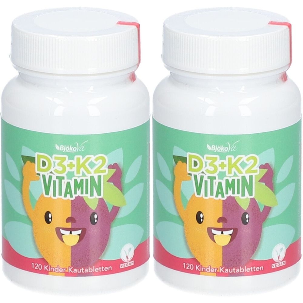 2x Vitamin D3+K2 Kinder Kautabletten vegan 2x120 St