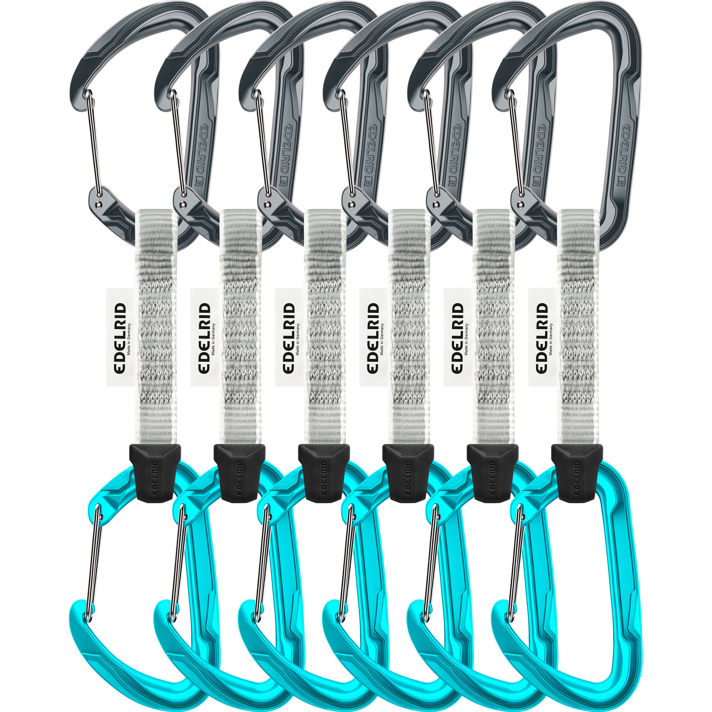 Edelrid Pure Wire Express Set 6er Pack Express-Sets grau Größe 10CM Alpinklettern | Sportklettern
