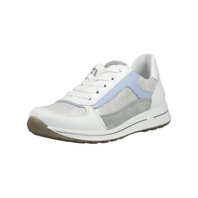 Sneaker ARA "Ara Sneaker Leder", Damen, Gr. 41, weiß (weiß, silber), Leder, Schuhe Sneaker