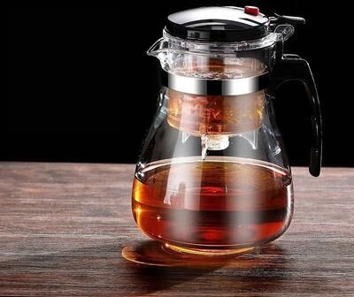 Uplifted Finds Large Capacity Glass Teapot With One Click Filtration Chinese Kung Fu Flower Tea Maker 1200 Ml