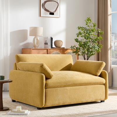Oversized Chenille Sofa Chair Chaise Lounges with Pillows