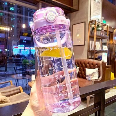 Lush Living Finds Large Sports Water Bottle Leakproof Tritan Water Bottle With Double Wall Designs purple