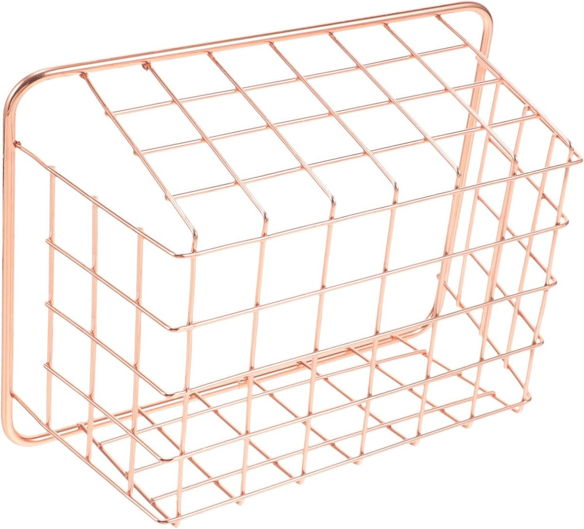 Daity Europese stijl smeedijzeren opbergmand voor snacks en fruit, metalen bureau-opbergmand, roségoud
