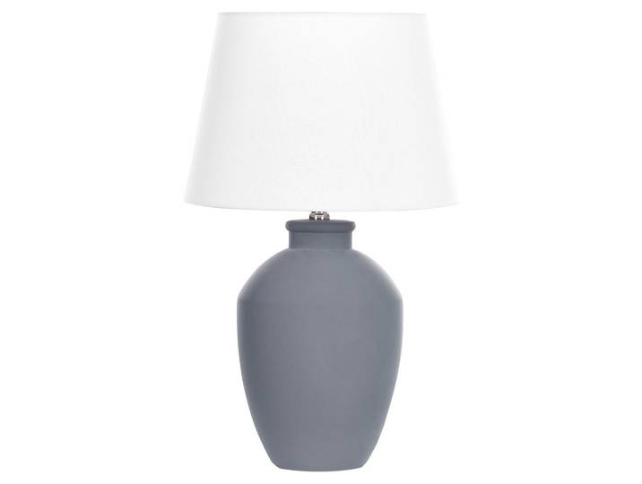 Beliani Tischleuchte Arcos 33/33/55 cm, Grau, Keramik, E27, 33x55x33 cm, Lampen & Leuchten, Innenbeleuchtung, Tischlampen
