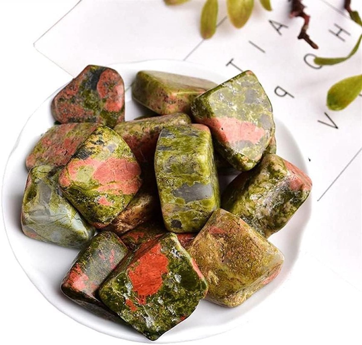 Unakite Natuursteen Kristallen voor Aquarium Decoratie - 500g