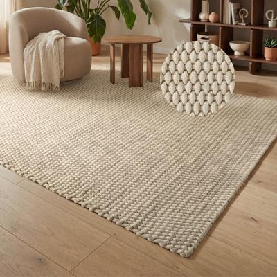 Teppich TED BAKER "Rope", creme, B:160cm H:15mm L:230cm, Oberfläche: 100% Polyester. Rückseite: 100% Polyester, Teppiche, Teppich, Handgemacht, Boho, Outdoor, Seil-Struktur, Rope, Wohnzimmer