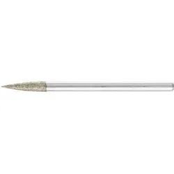 Pferd, Schleifmittel, Schleifstift Diamant Spitzbogen 3 x 13 mm Schaft Ø D126 zur Gravur u. Schleifen kleiner Öffnungen (126)
