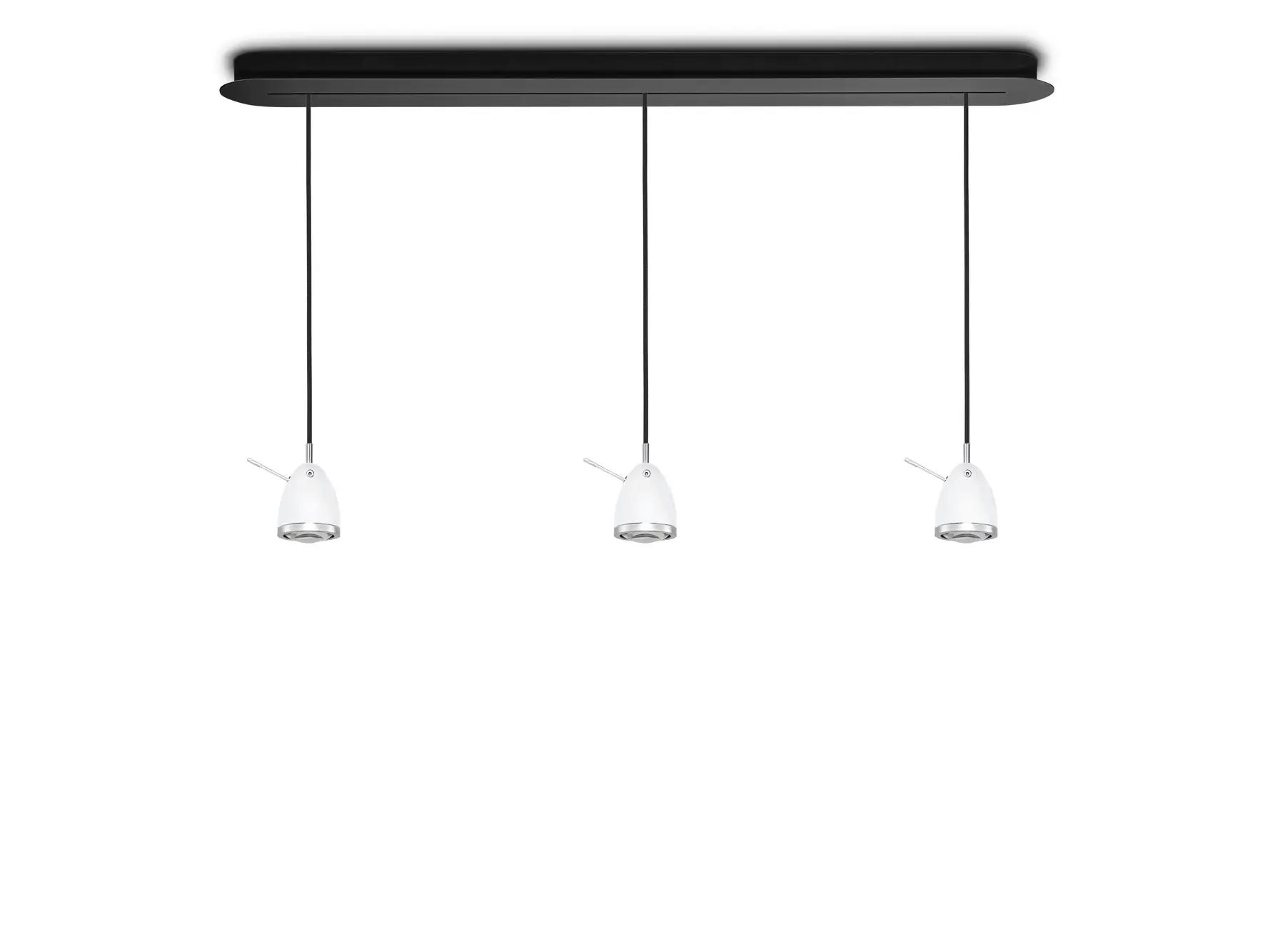 Less´n´more YLUX LED-3er-Pendelleuchte, Schiene 119 cm, Kopf Weiß, Dali Y-3PL-1190-D-KWM 4251908544769