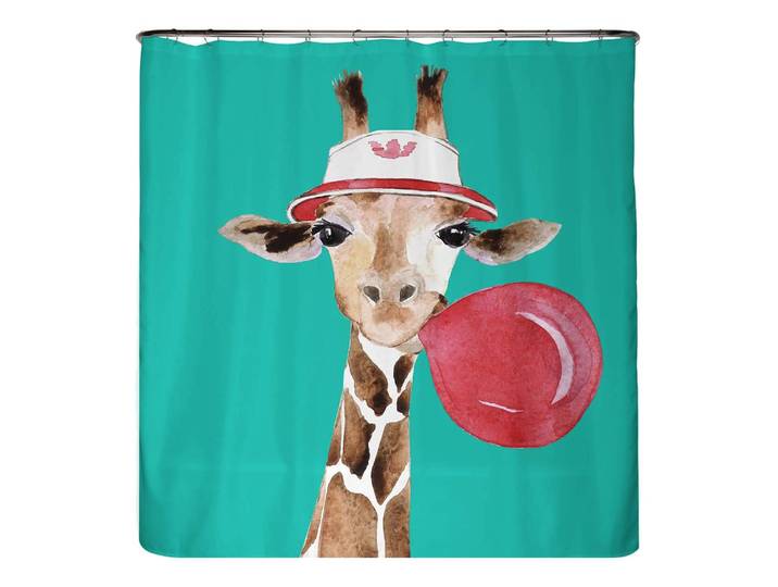 Rideau de douche PS recyclé Girafe Microfibre Multicolore 180 x 200cm