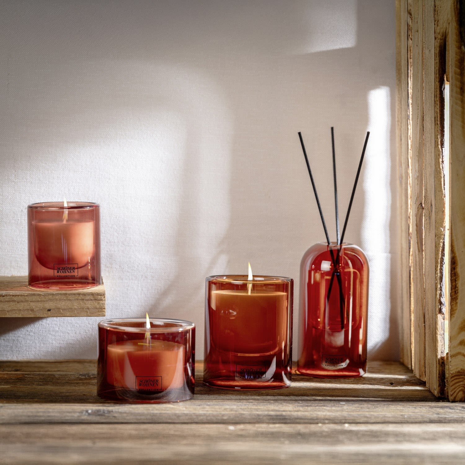 SCHÖNER WOHNEN-Kollektion Duftkerze Mod. Sandalwood M, Accessoires, 26239197, rot