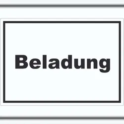 HB-Druck Beladung Aufkleber mit Text Transport Fracht waagerecht A0 (841x1189mm)