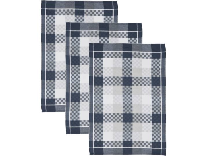 Geschirrtuch ROSS SUPERIOR , blau (marineblau, weiß, grau), B:50cm L:70cm, 100% Baumwolle, Geschirrtücher, Geschirrtuch, aus 100% Baumwolle, 50x70 cm