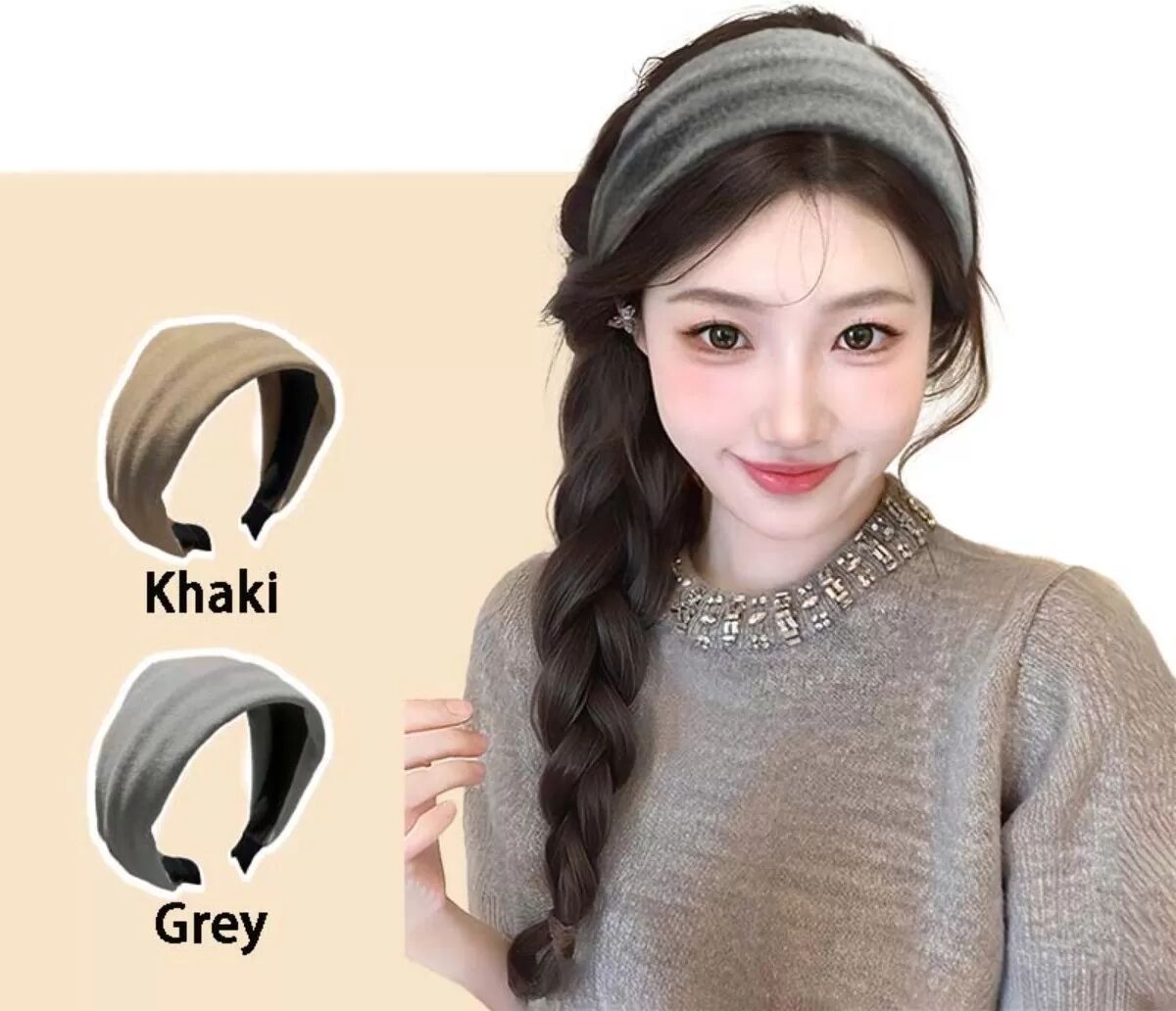 INF Perruque Bandeau Cheveux Synthétiques Couronne Haute - Grandes Ondes Brun Froid
