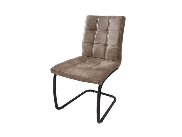 Licht-Erlebnisse Esszimmerstuhl KENYA, Taupe Schwarz Stoff Eisen Modern Freischwinger