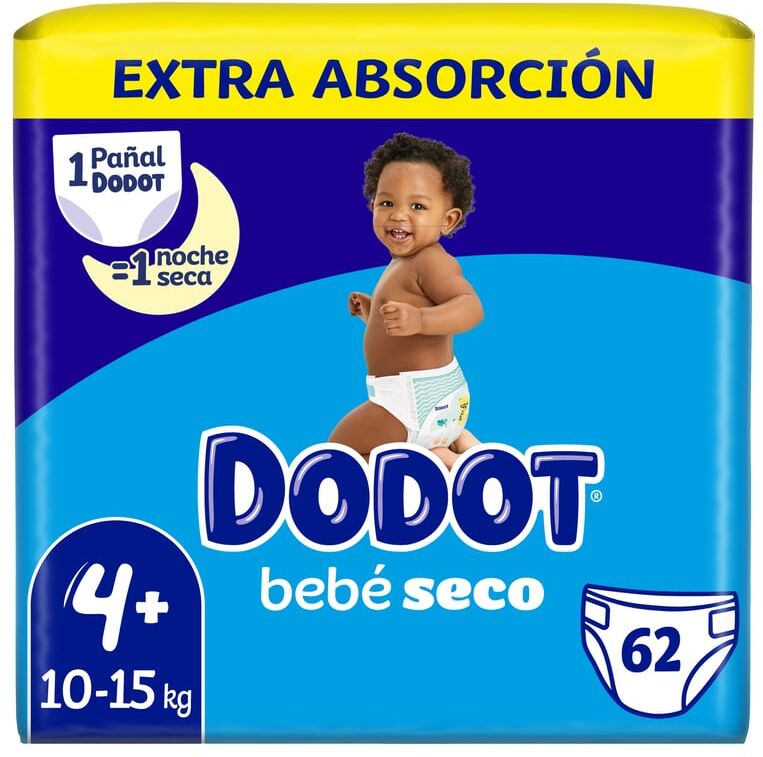 Dodot Bebé Seco Extra Absorção T-4 62 Unds