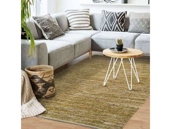 Tapis en cuir tressé ocre 160x230