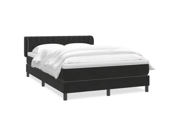 LKJephalotrop Boxspringbett 160x210 Samt Schwarz mit Matratze Topper Komplettes Bett fürs Schlafzimmer mit verstellbarem Kopfteil, ergonomischer Taschenfederkernmatratze und Komfortauflage.