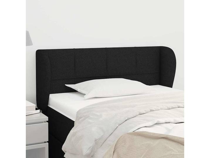 vidaXL Kopfteil mit Ohren Schwarz 93x23x78/88 cm Stoff