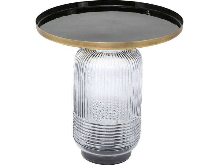 Beistelltisch PAROLI, schwarz (klar, gold), B:45cm H:47cm T:45cm, Tische, Beistelltisch
