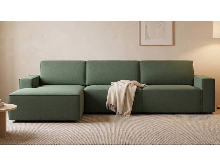 LOUNGE Ecksofa in Grün von BRUNO Mit Schlaffunktion & Stauraum