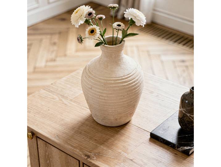 Vase décoratif en papier mâché fait main Pia