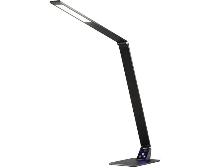 Fabas Luce Led-Schreibtischleuchte Wasp, Schwarz, Metall, 106 cm, DIN EN ISO 9001, Lesearm, Touch-Schalter (on/off), mit Schalter, Handyladefunktion, Farbtemperaturwechsler, klappbar, Lampen & Leuchten, Innenbeleuchtung, Tischlampen, Schreibtischlampen