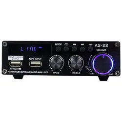 BlitzWolf AS-22 audio amplifier, 45W, Bluetooth 5.0, USB + remote control (black) (Verstärker), Effektgerät, Schwarz