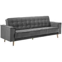 SOFA 3-Sitzer mit Bettfunktion Kavindra Samtvelours anthrazit