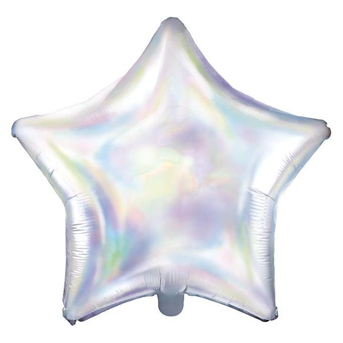 Partydeco Irisierender Stern Ballon 48cm (1x) (FB3I-017)