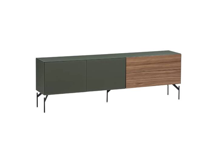Sideboard Skyline, Johann Jakob, nussbaumfarbig/grüngrau, Holz