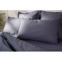 Emma Comfort Perkal Kopfkissenbezug | Dunkelgrau | 80x80cm