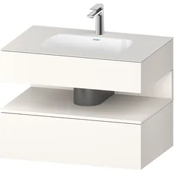 Duravit Collection One Einbauwaschtisch mit Konsolenwaschtischunterbau, 800x550x600mm, Nische Weiß Supermatt, QA4785084840010, Farbe: Weiß Supermatt/mit Nischenbeleuchtung