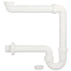 Raumspar-Röhrensiphon aus Kunststoff DN40 (1 1/2") x 40 mm inkl. Reduzierstück