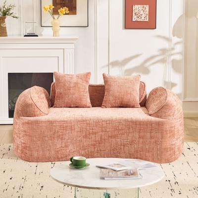 Dovelina "Curved Two Person Compress Sofa with Two Pillows - 66.93"""