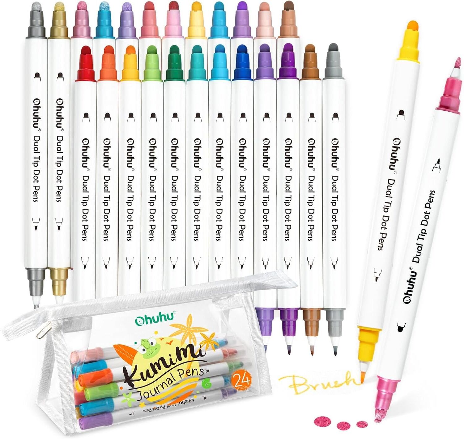 Marker "Ohuhu Kumimi für Kinder 24 Stück", bunt (mehrfarbig), Stifte, Marker mehrfarbig Einheitsgröße