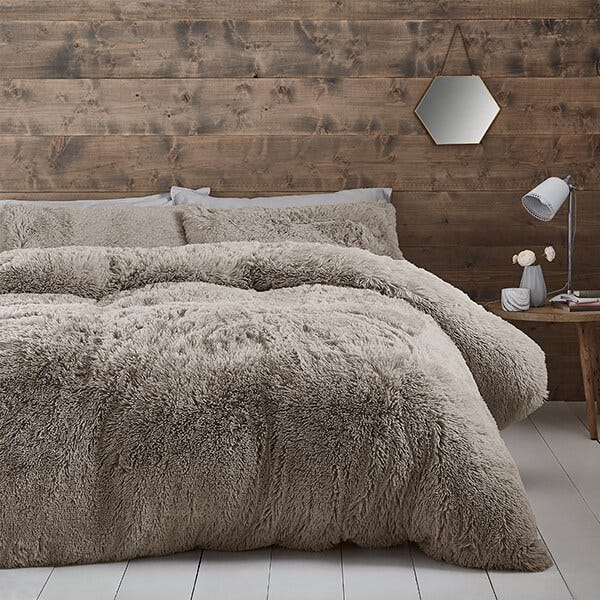 Catherine Lansfield Cuddly Duvet Set Natural