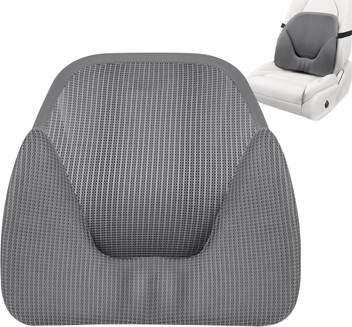 Lumbale Steunkussen Donkergrijs met Geheugenschuim Vulling voor Comfortabel Zitten