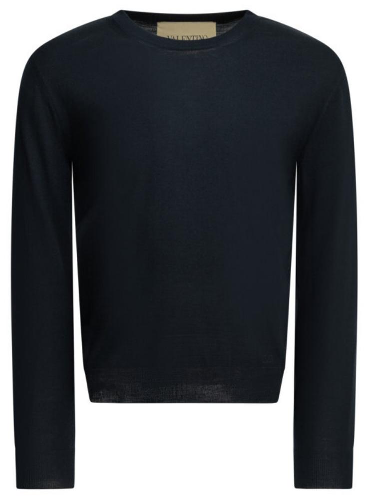 Valentino Herrenpullover, blau, mit VLogo-Logo, aus reiner Wolle - Größe S