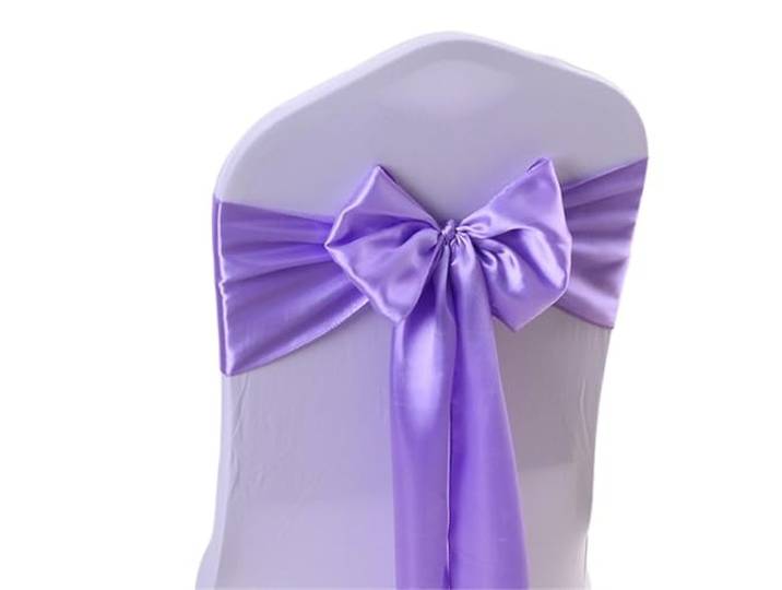 Stuhlschleifen für Hochzeiten 100 teile/los Satin Stuhl Schärpen Bogen Plain Hochzeit Knoten Band DIY Krawatten for Party Event Hotel Bankett Hause Dekorationen(Purple)
