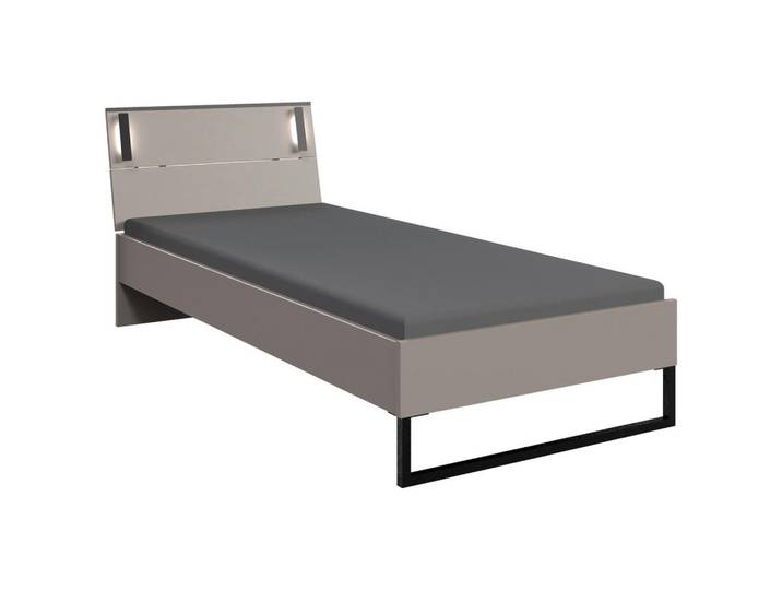 Carryhome Bett, Graphit, Sahara, Metall, F, 90x200 cm, Made in Germany, Schlafzimmer, Betten, Einzelbetten