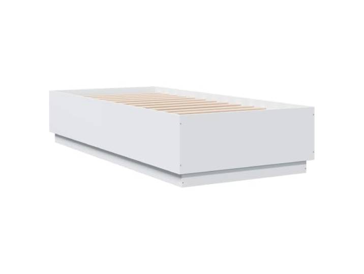 KTHLBRH Bettgestell weiß 80 x 200 cm aus technischem Holz Fester Lattenrost, platzsparendes Design, Kapazität 140 kg, pflegeleicht