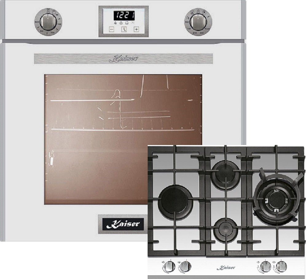 Herd Set/ Kaiser EG 6374 w/ Gas Backofen Einbaubackofen + KCG 6394 W Gaskochfeld