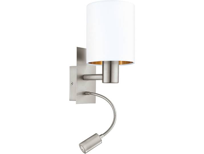 Wandlampe Pasteri Weiss/kupfer Stahl/Stoff 380 lm B 19.5 cm - LED - Lichtfarbe: Warmweiss