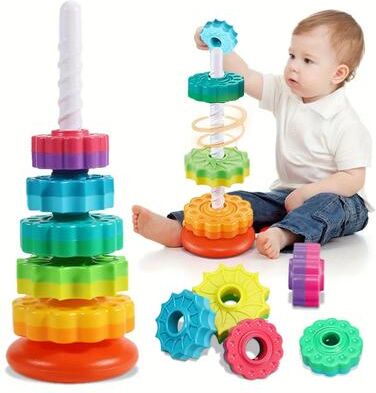 Uplift Picks Rotating Rainbow Stack Tower Educational Puzzle Toy For Toddlers Rotating Rainbow Stack Tower Educational Puzzle Toy For Toddlers